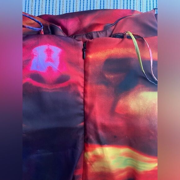 HOUSE OF CB Authentic 'Mitzi' Printed Satin Corset Midi Dress Size Small - Picture 10 of 12